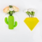 Ningbo factory wall mounted flower pots drilling-free decorative silicon sticky flower vase
