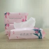Non-woven 100% cotton OEM eco-friendly facial tissue with soft pack disposable dry &amp; wet dual use