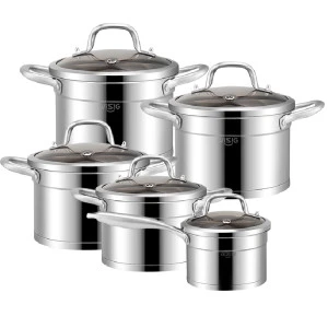 Nonstick kitchenware cooking pot Tri-ply base 18-10 Stainless steel saucepan soup stock  pot cookware set