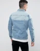 OEM service latest design borg collar winter men denim jacket wholesale price men black denim jacket from manufacturer