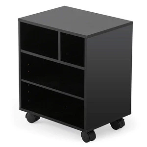 office file cabinet for printer stand with shelf and movable wheels in black color muti use