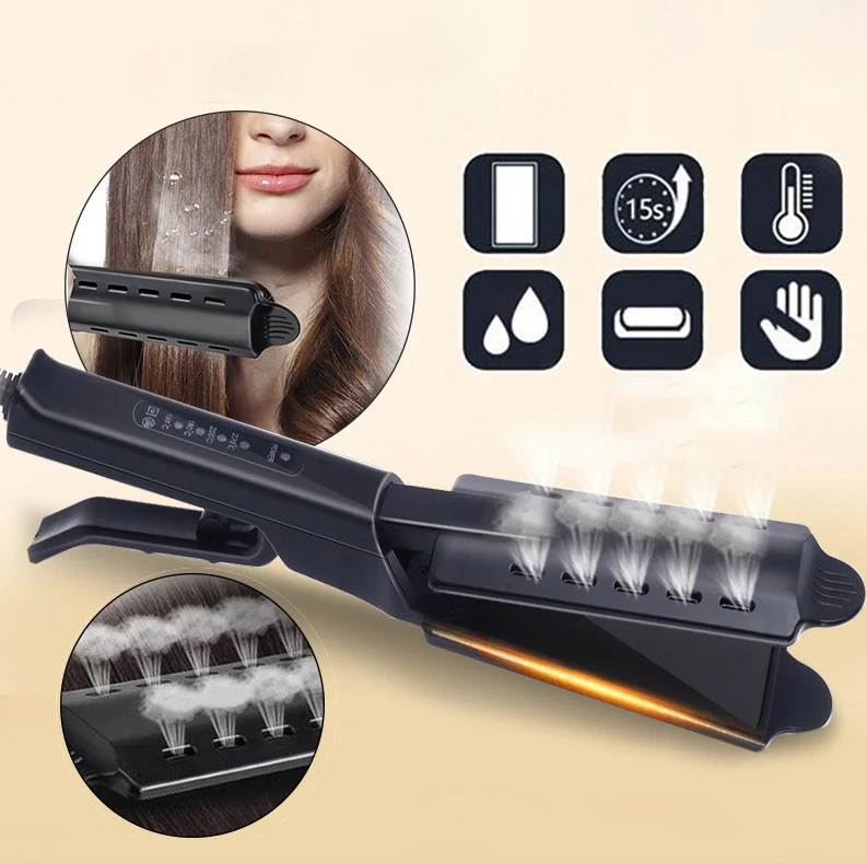 Online Rotary Switch 5D Floating Titanium Plate Twisted Flat Iron Hair Straightener