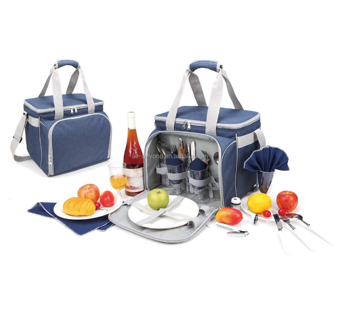 Outdoor Deluxe Picnic Backpack for 4 Person Picnic Basket Bag w/ Cooler Compartment (RPB 2046)