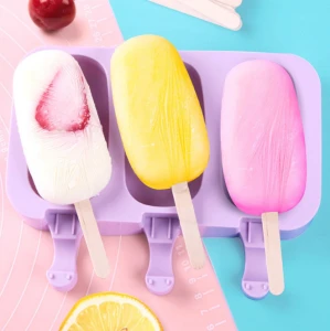 Paw-shaped lollipops diy durian popsicle silicone square ice cream mold for kids