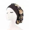 PEIHANLI European and American fashion style headwear with satin broken flowers polyester for spring summer autumn winter turban