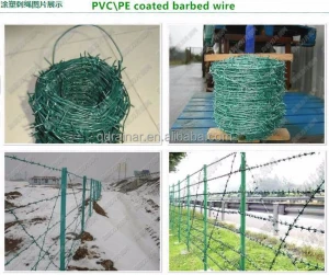 pe/pvc coated 2-4mm dia 250m one coil Galvanized Barbed Wire