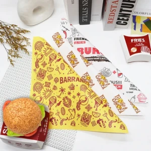 personalised cheap 35gsm coloured printed white chicken microwave bread food bakery greaseproof wax wrapping paper
