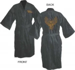 personalized terry bath robes for men black custom plush embroidered robe with hood