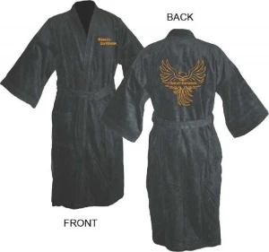 personalized terry bath robes for men black custom plush embroidered robe with hood