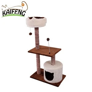 Pet Strap Scrap Cat Tower With Scrathcing Post Dangling Cat Scrathers Tree