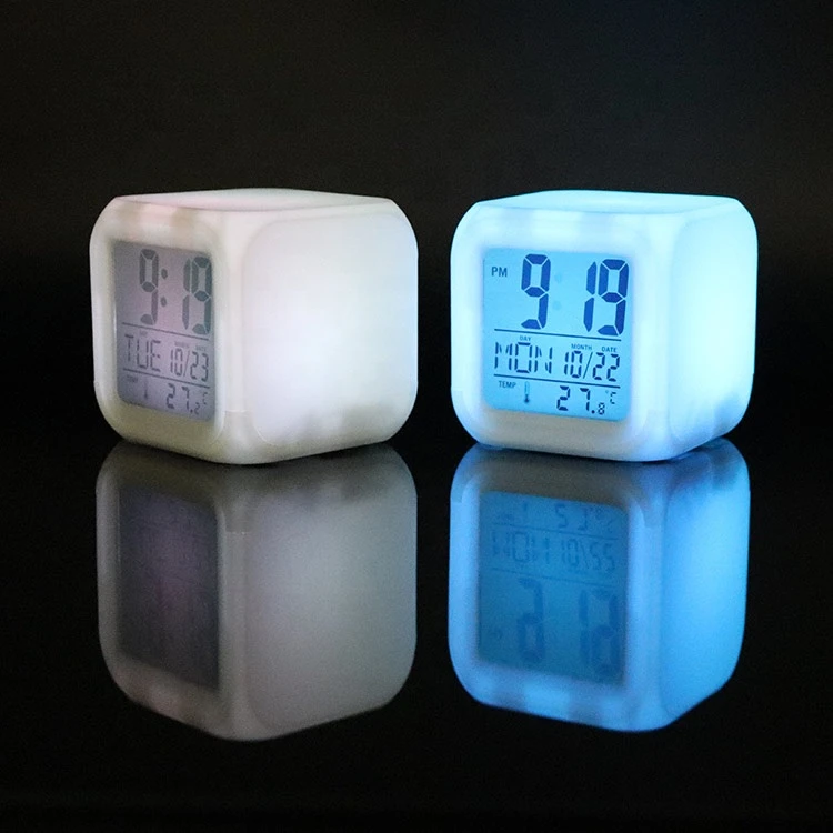 Plastic desktop table led digital alarm clock for promotion