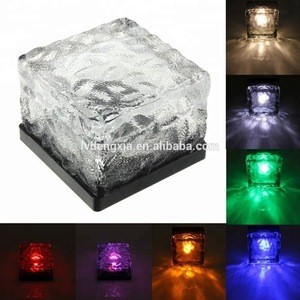 Popular IP68 Crystal Led Lighting Garden Decoration Water Cube Solar Brick Light