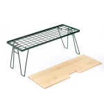 Portable Barbecue Dining Table Multi-purpose Bamboo Plate Outdoor Folding Mesh Table Campsite Portable Draining Table