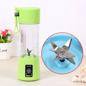 Portable Juicer Cup Blender, Personal Blenders Smoothie Maker Rechargeable 6 Blades Household Fruit Mixer 380ml with USB Cable