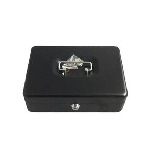 Portable Metal Lockable Cash Deposit Lock Money Box With Key Lock