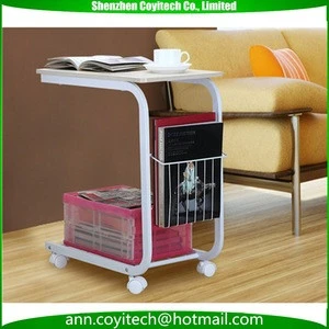 portable multi-functional bedside laptop desk /coffee table with storage basket