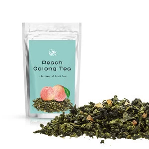 Private Label  Organic Health Benefits Fruit Flavor Loose Blend Tea Brand Slimming Detox Wulong Tea Peach Oolong Tea