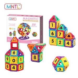 Professional magnetic toy manufacturer plastic magnetic building block sets kids 88pcs CPSC, CE, EN71, ASTM