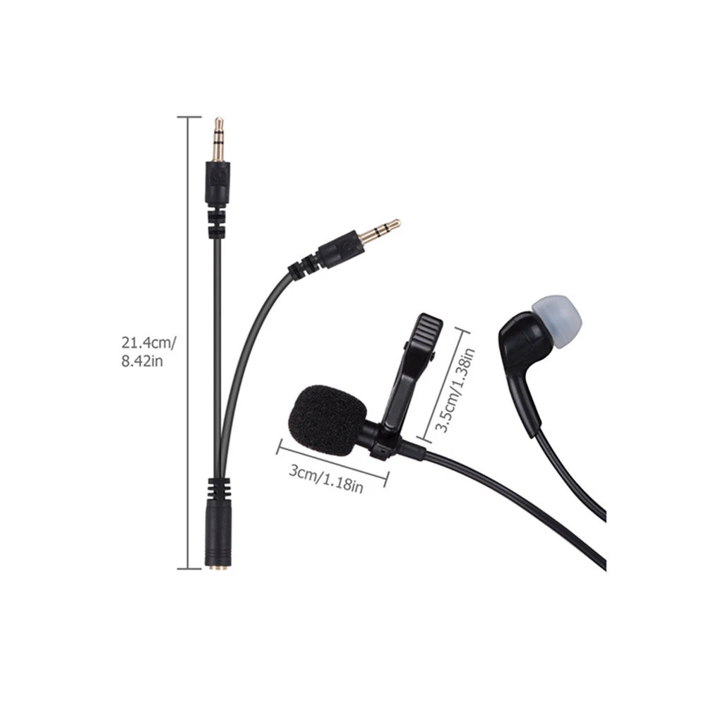 Professional teacher use headphone Monitor  mic tie clip collar microphone for mobile cellphone