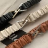 Punk Versatile Elastic Waist Belts Wrinkle Soft PU Leather Belt Women Decorative Clothes Accessories