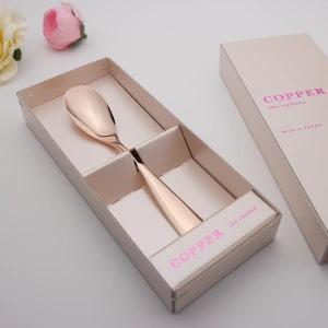 Pure copper ice cream spoon japanese reusable restaurant cutlery