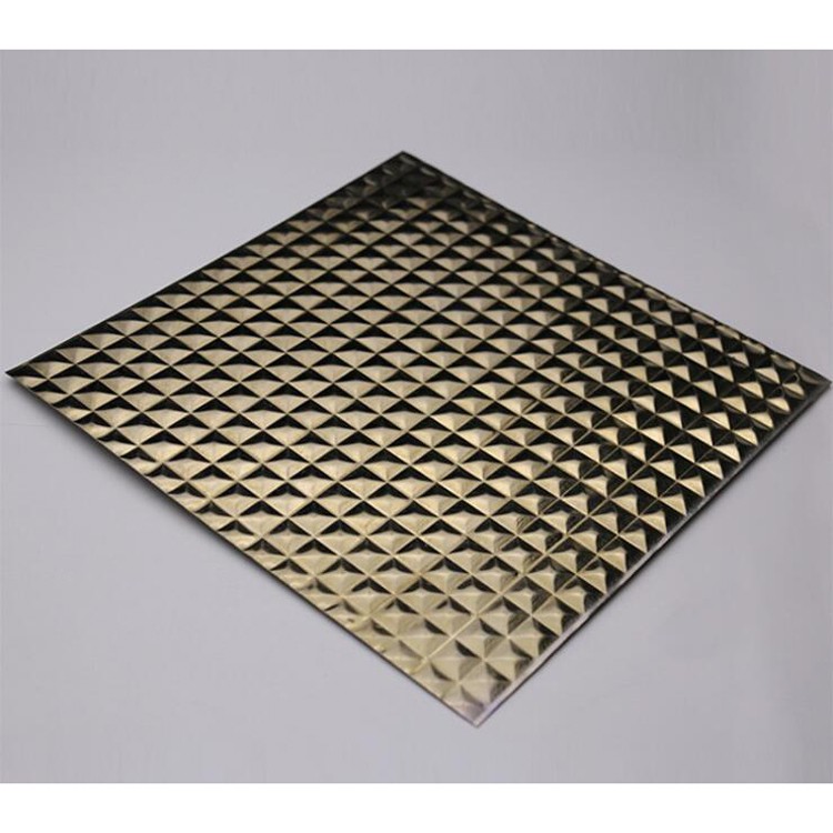 PVD Titanium gold diamond shape stainless 3D wall tiles electroplate as gold color water bubble metal ceiling panel