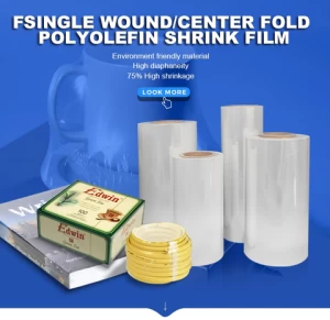 Quality POF Single wound/center fold Shrink Wrapping Packaging Film