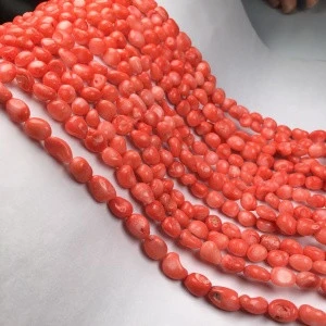 Red Coral Beads Irregularity Geometry Round Square Shape Spacer Beads for Jewelry Making DIY Bracelet Necklace
