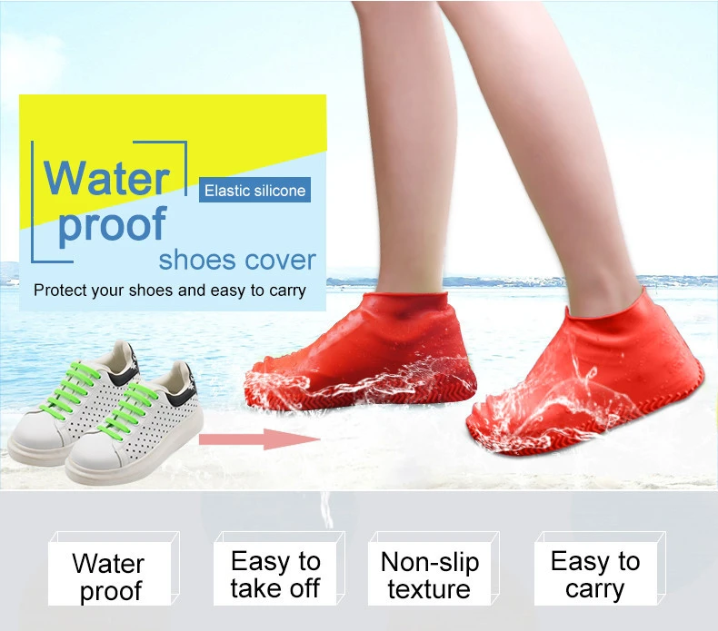 Reusable Silicone Outdoor Waterproof Rain Boot Shoe Covers with 11 colors
