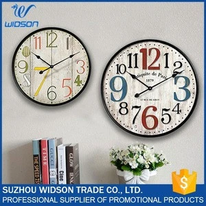 Round home decoration custom wall time clock antique style