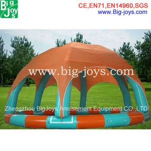 Round waterproof inflatable swimming pool with cover