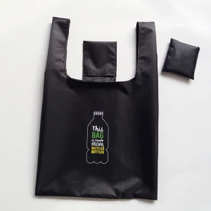 RPET Nylon Reusable Polyester foldable shopping bag for promotional