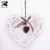 Rustic Grey Willow Wicker Hanging Heart Wreath Home Wedding Easter Christmas