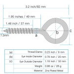 Screw Eyes Heavy Duty Screw in Eye Hooks for Securing Cables Wires Self Tapping Screws Eye Bolts for Indoor & Outdoor Use