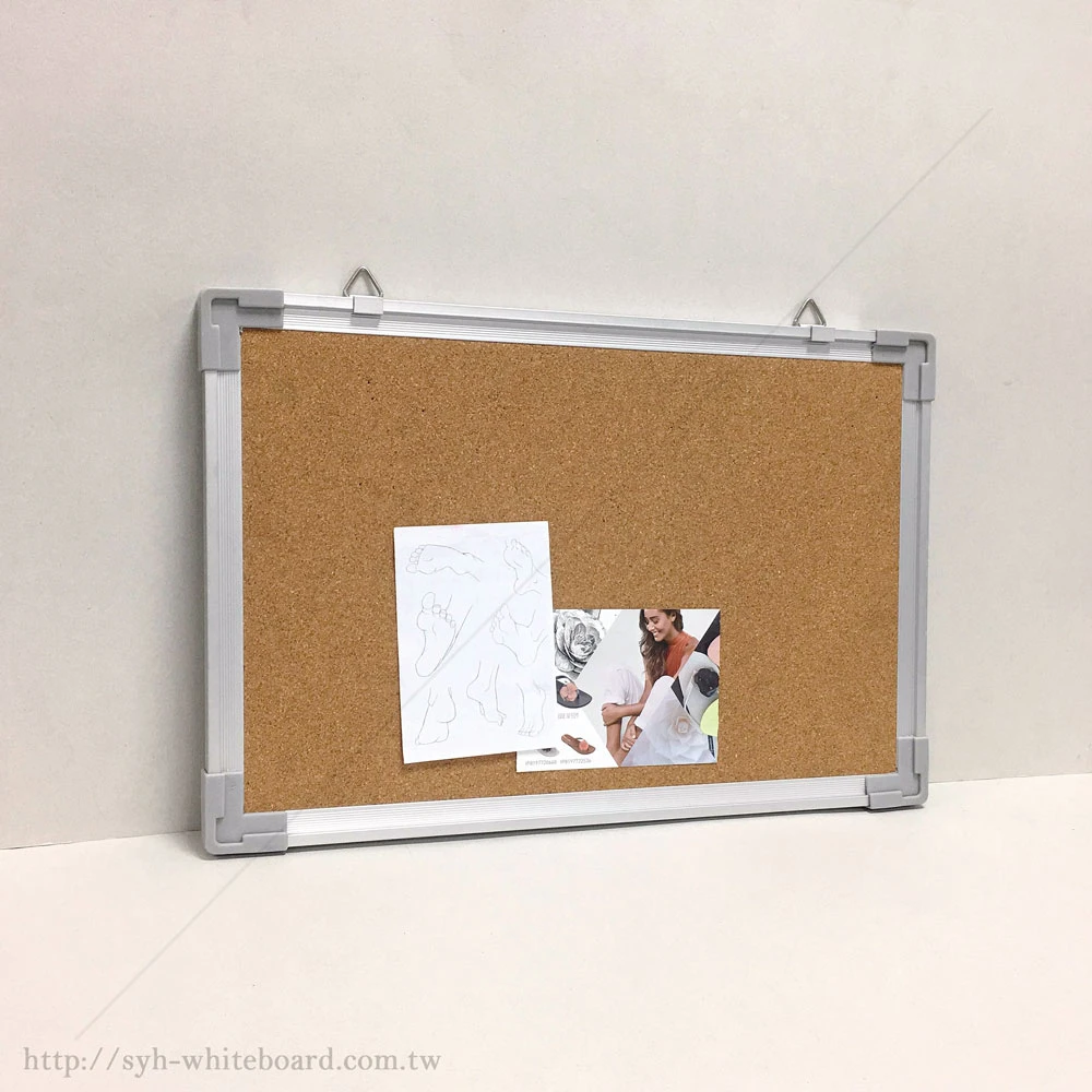Self-adhesive cork frame notice bulletin board