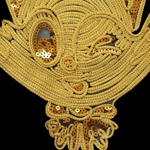 shidao cute embroidered gold sequins clothes patches with iron on