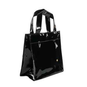 Shiny Leather PVC Shopping Bag and black shopping bags