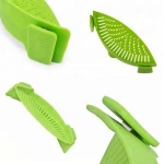 silicone Snap and Strain Clip on Strainer Fits All the Pot and Bowls for Spaghetti Pasta Noodles and Fruits