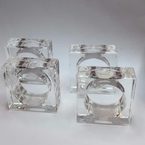 Simple Square Clear Acrylic Napkin Rings