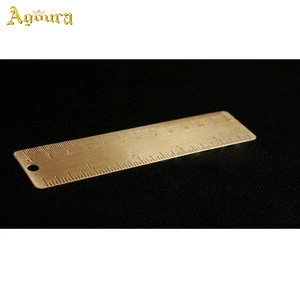 Small copper ruler pure brass products mini measuring tool scale portable retro brass bookmark ruler