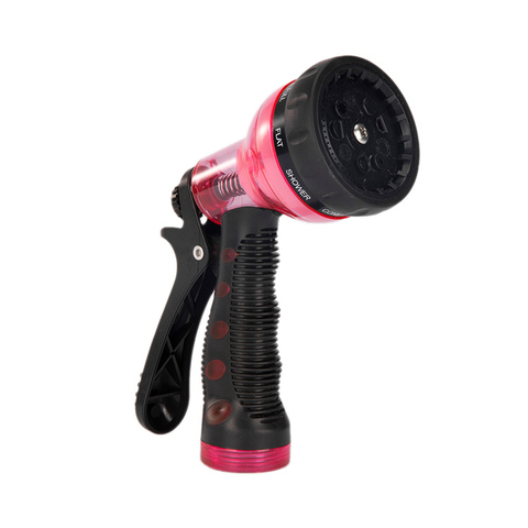 Buy Soft Grip 7 Pattern Hose Water Nozzle, Transparent Sprayer Gun from ...
