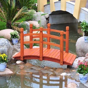 Solid Wooden Garden Pond Water Bridge Indoor/Outdoor