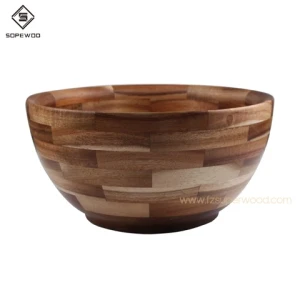 SOPEWOD Acacia Wooden Salad Bowl 11.8 Inches Wood Salad Bowl Modern Kitchen Food Customized Camping Fuzhou Sustainable 15 Days