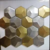Soulscrafts Hexagon Stainless Steel Mosaic 3d Gold Metal Tile