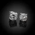 Import Square Shape Silver Plated Zircon Women Earring Stud from China