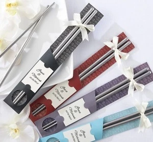 Stainless steel chopsticks +Chinese style wedding favors gifts