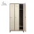 Import Steel knock down structure furniture metal 3 doors standing feet clothing locker/wardrobe from China