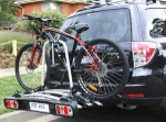 Strong lightweight aluminium rear mounted 50mm 2inch tow ball bike carrier platform rack wheel support for 3 bikes