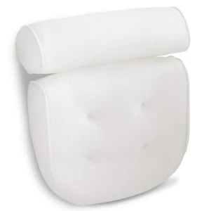 Stylish new design polyester material four suction cups fixed bathtub pillow relax shoulders, back