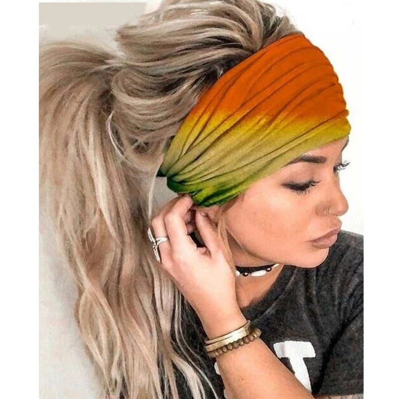 Summer 2020 new gradient milk tow hair yoga sports headband ladies hair accessories